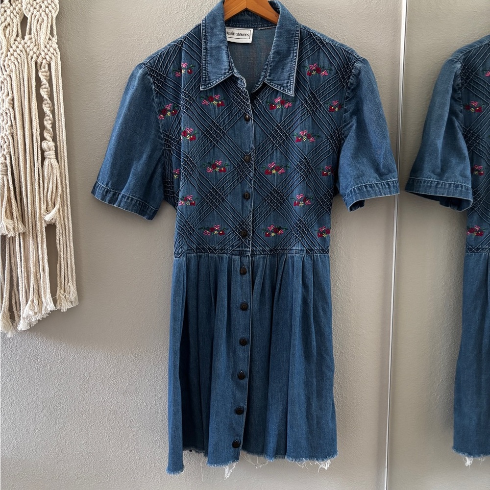 Karin Stevens Blue Denim Mini Dress